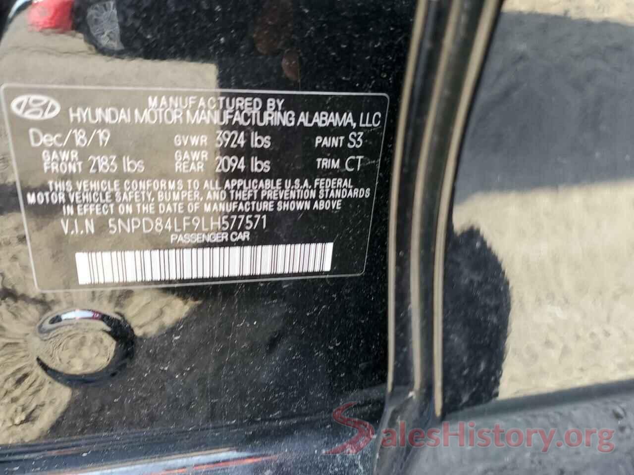 5NPD84LF9LH577571 2020 HYUNDAI ELANTRA