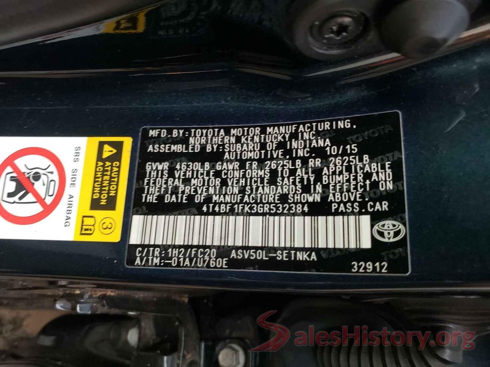 4T4BF1FK3GR532384 2016 TOYOTA CAMRY