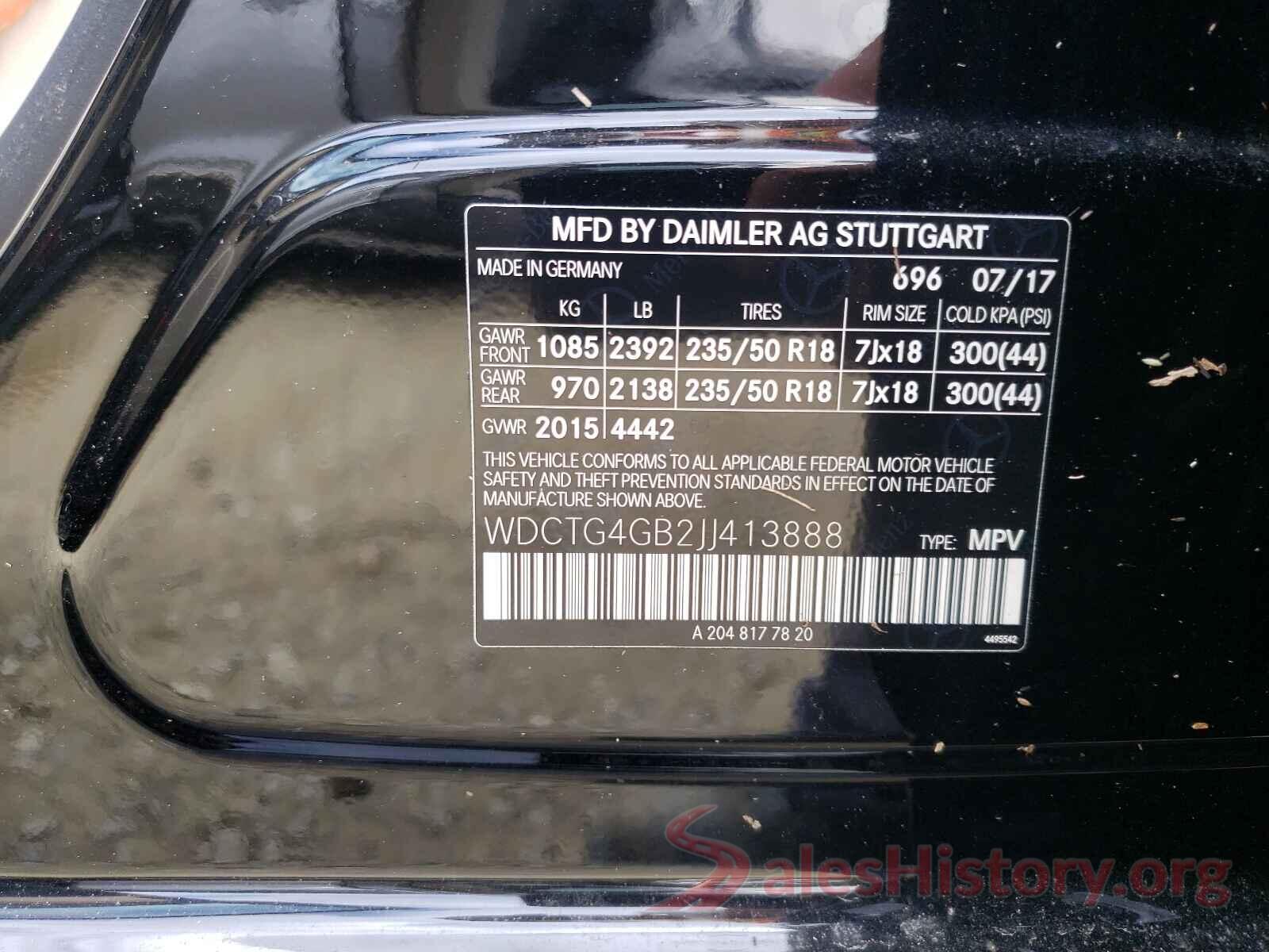 WDCTG4GB2JJ413888 2018 MERCEDES-BENZ GLA-CLASS