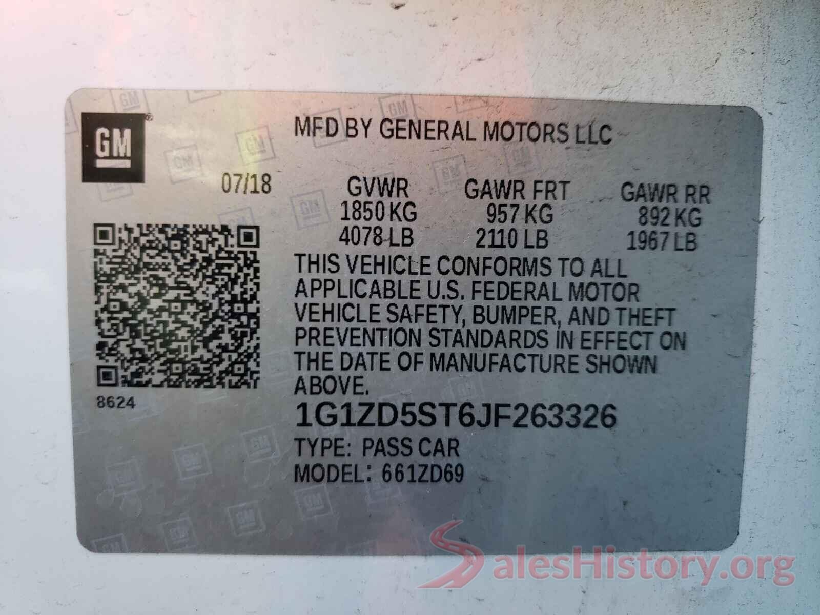 1G1ZD5ST6JF263326 2018 CHEVROLET MALIBU