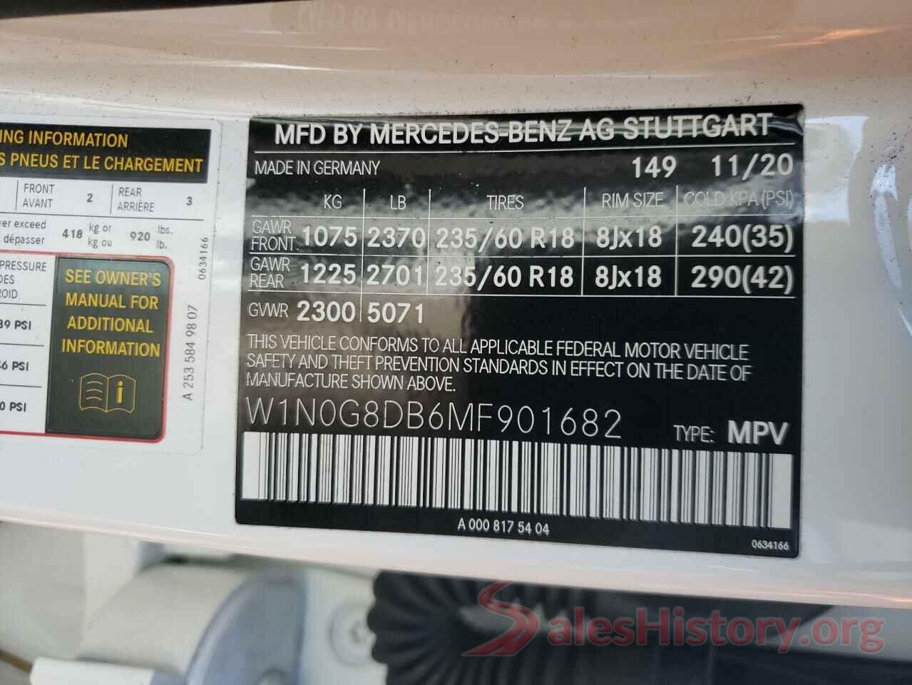 W1N0G8DB6MF901682 2021 MERCEDES-BENZ GLC-CLASS