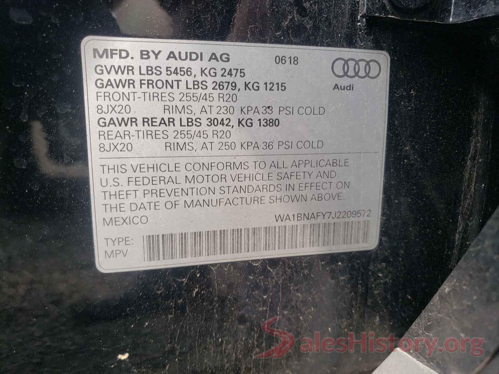 WA1BNAFY7J2209572 2018 AUDI Q5