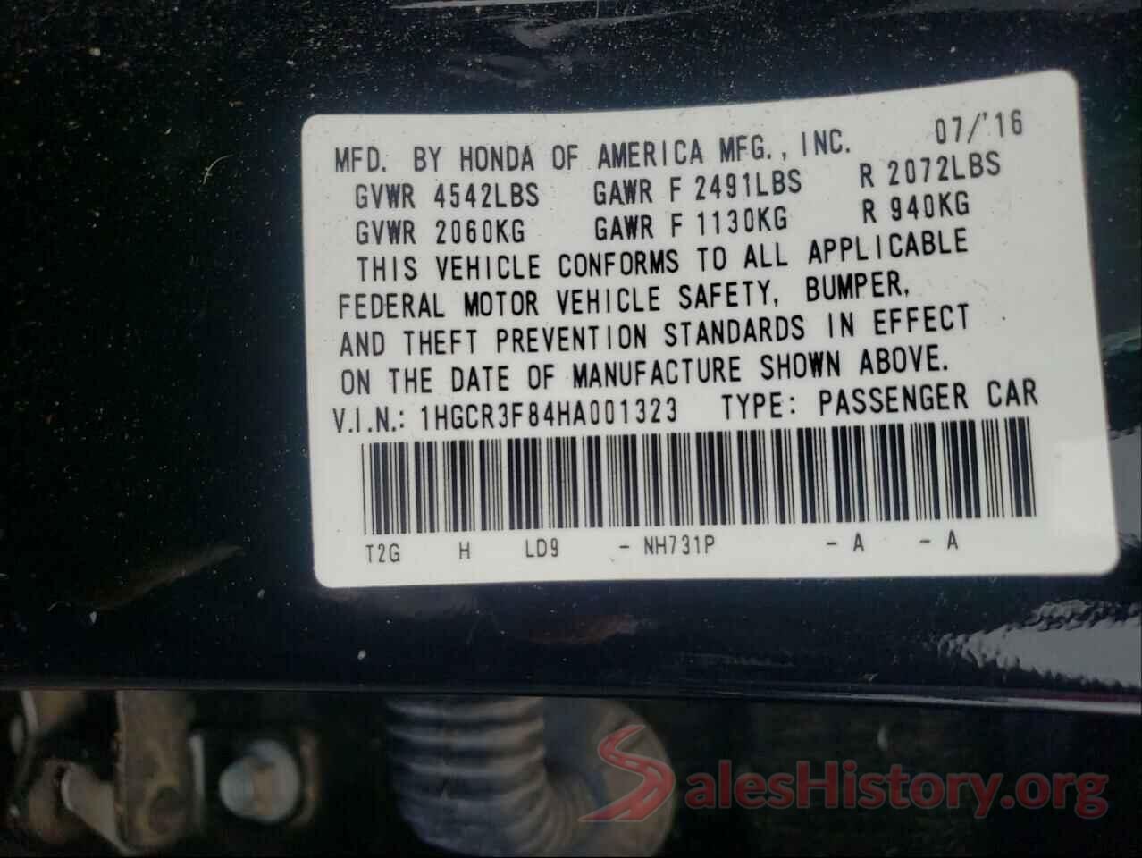 1HGCR3F84HA001323 2017 HONDA ACCORD