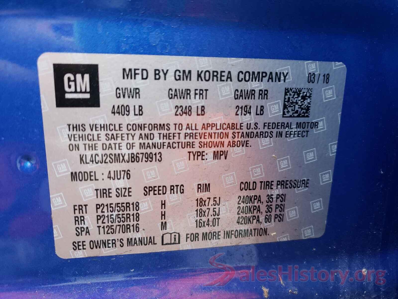 KL4CJ2SMXJB679913 2018 BUICK ENCORE