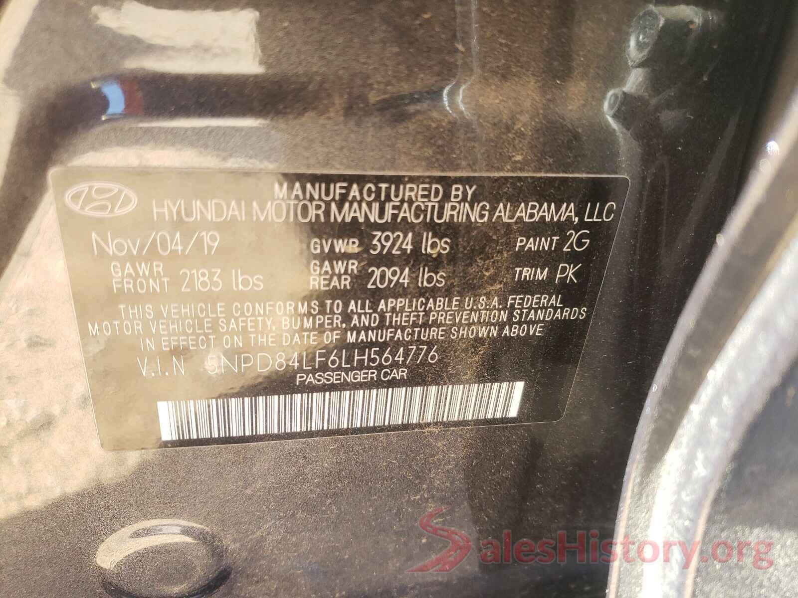 5NPD84LF6LH564776 2020 HYUNDAI ELANTRA