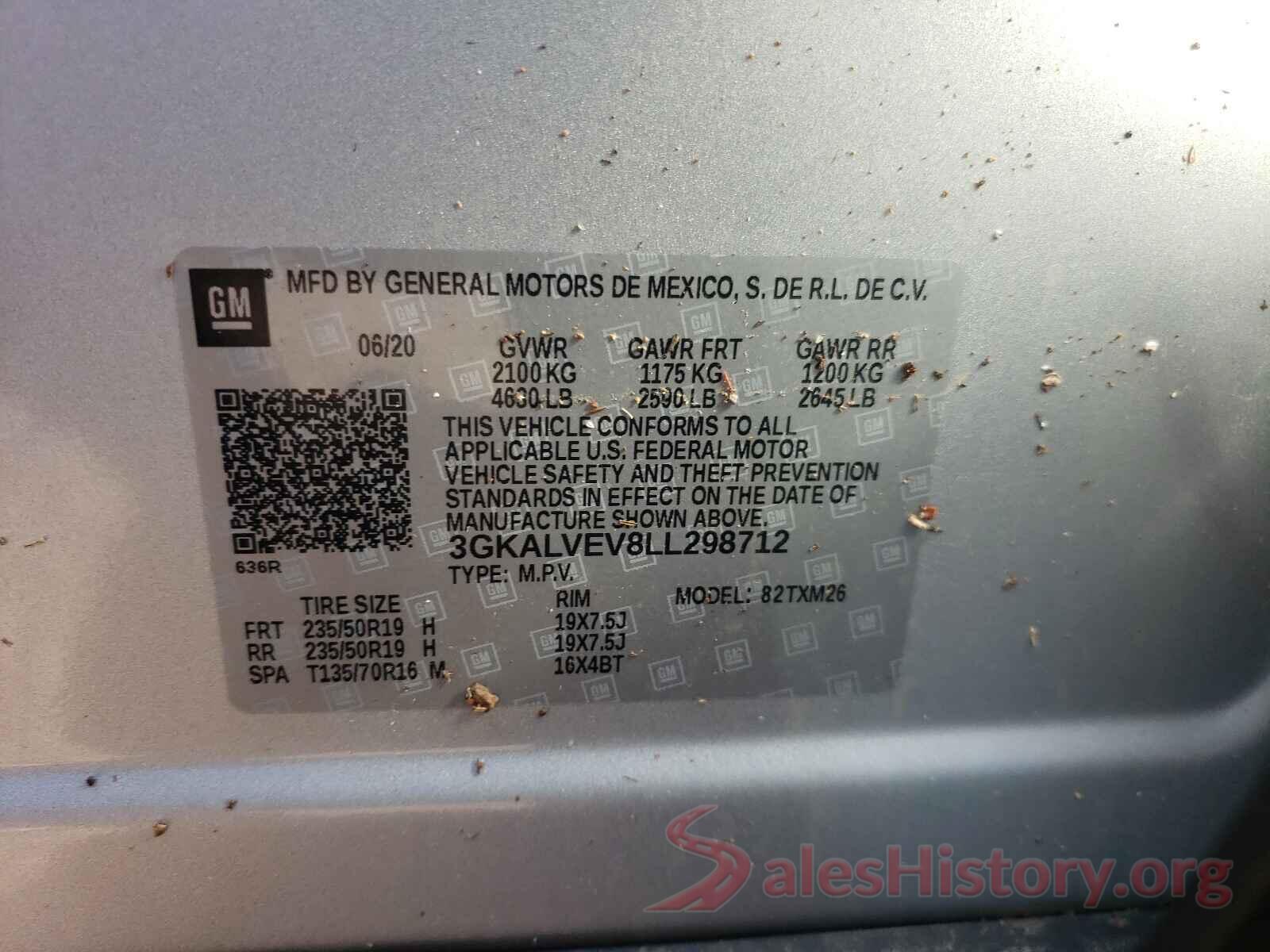 3GKALVEV8LL298712 2020 GMC TERRAIN