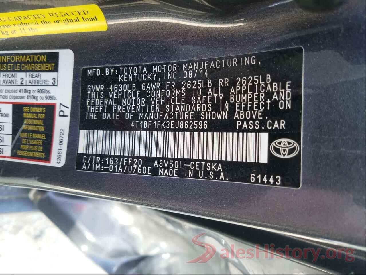 4T1BF1FK3EU862596 2014 TOYOTA CAMRY