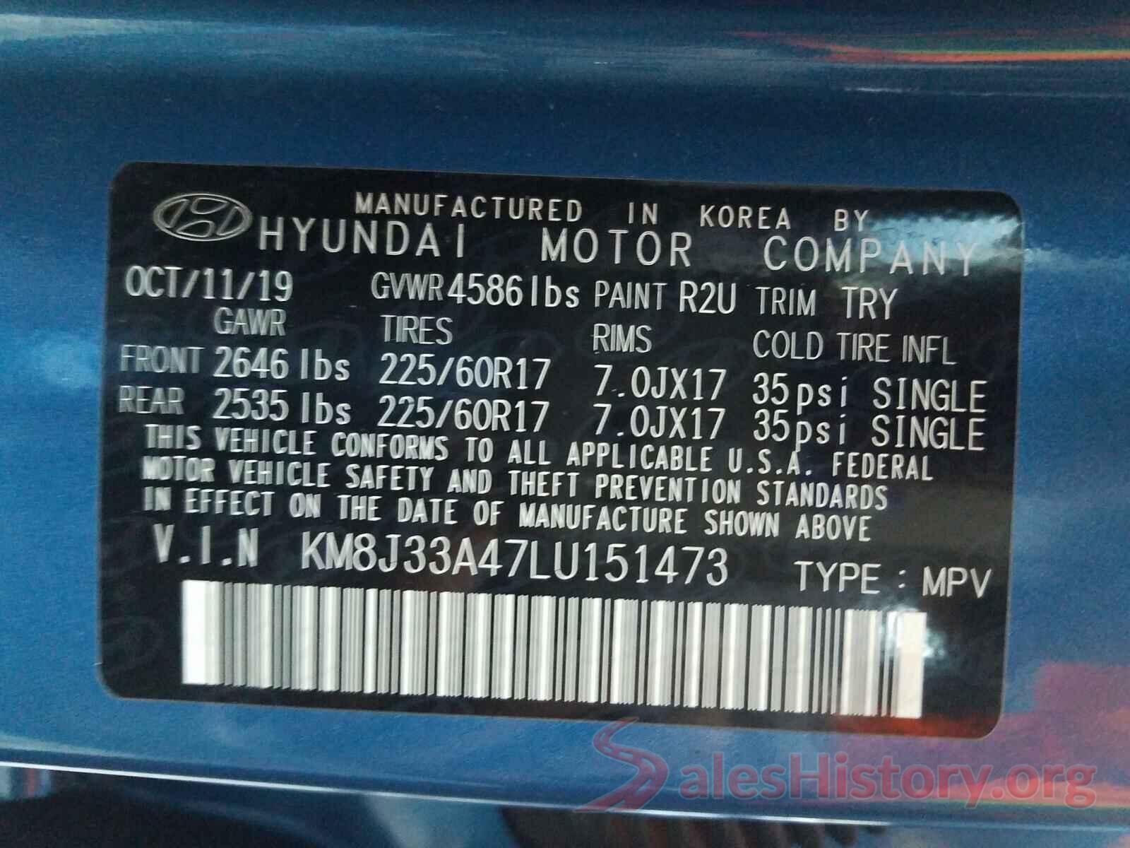 KM8J33A47LU151473 2020 HYUNDAI TUCSON