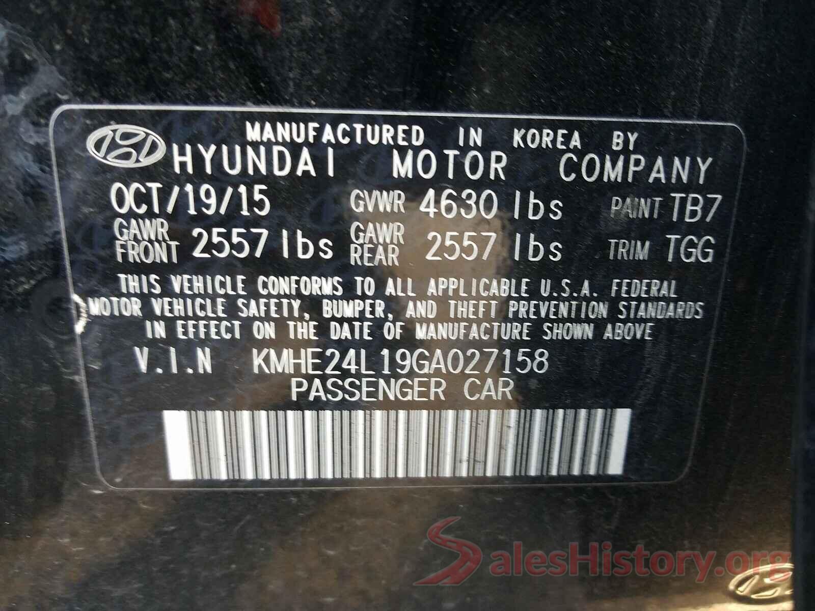 KMHE24L19GA027158 2016 HYUNDAI SONATA