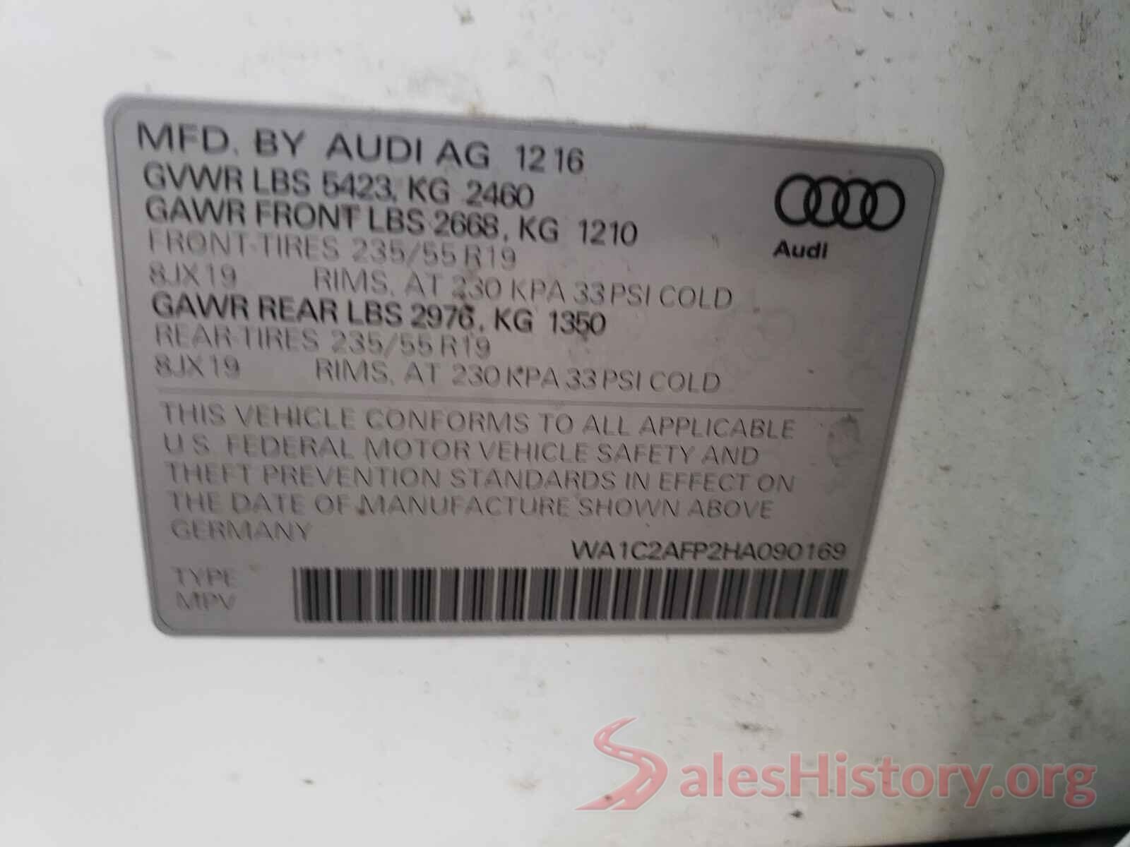 WA1C2AFP2HA090169 2017 AUDI Q5