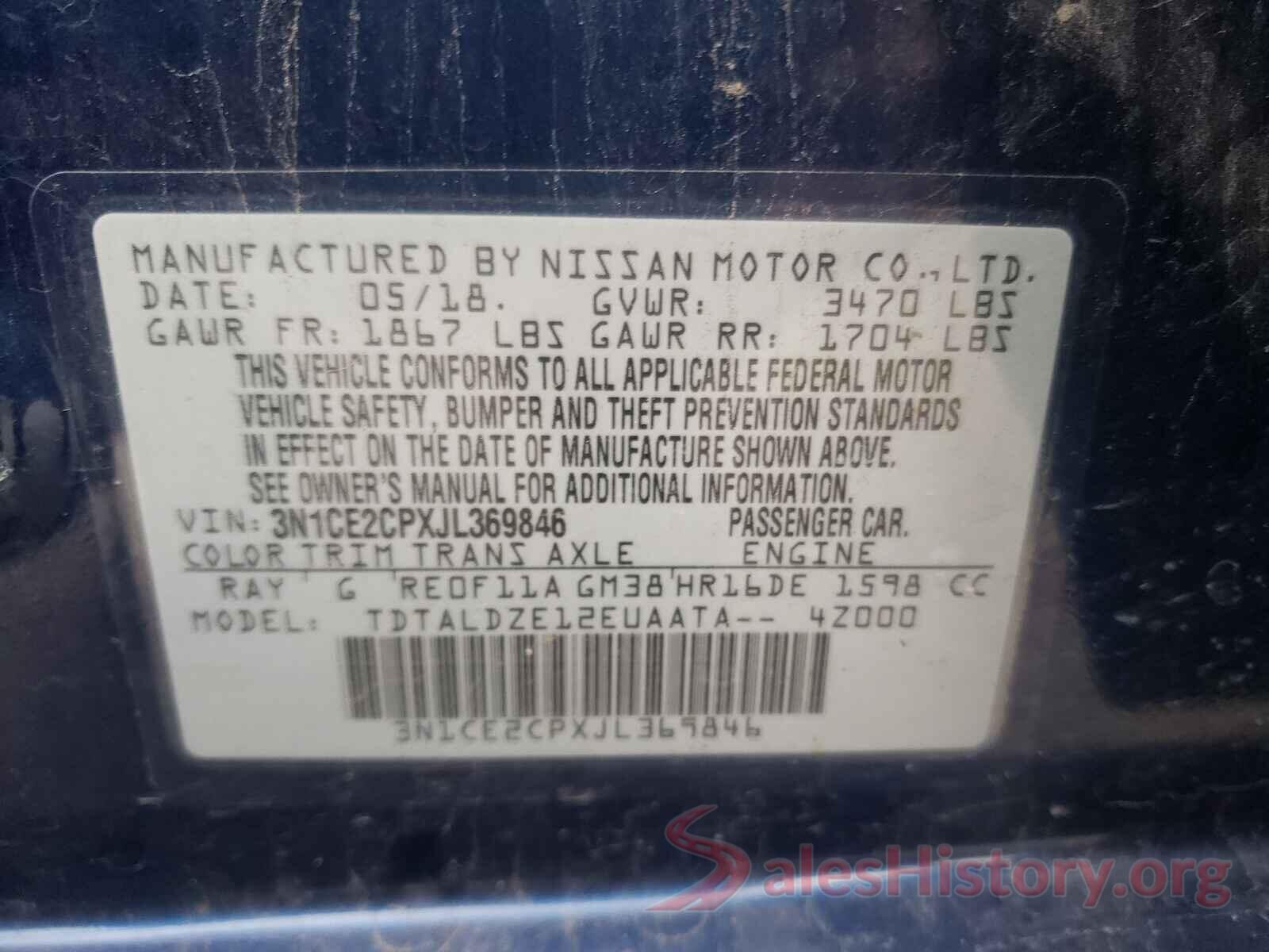 3N1CE2CPXJL369846 2018 NISSAN VERSA