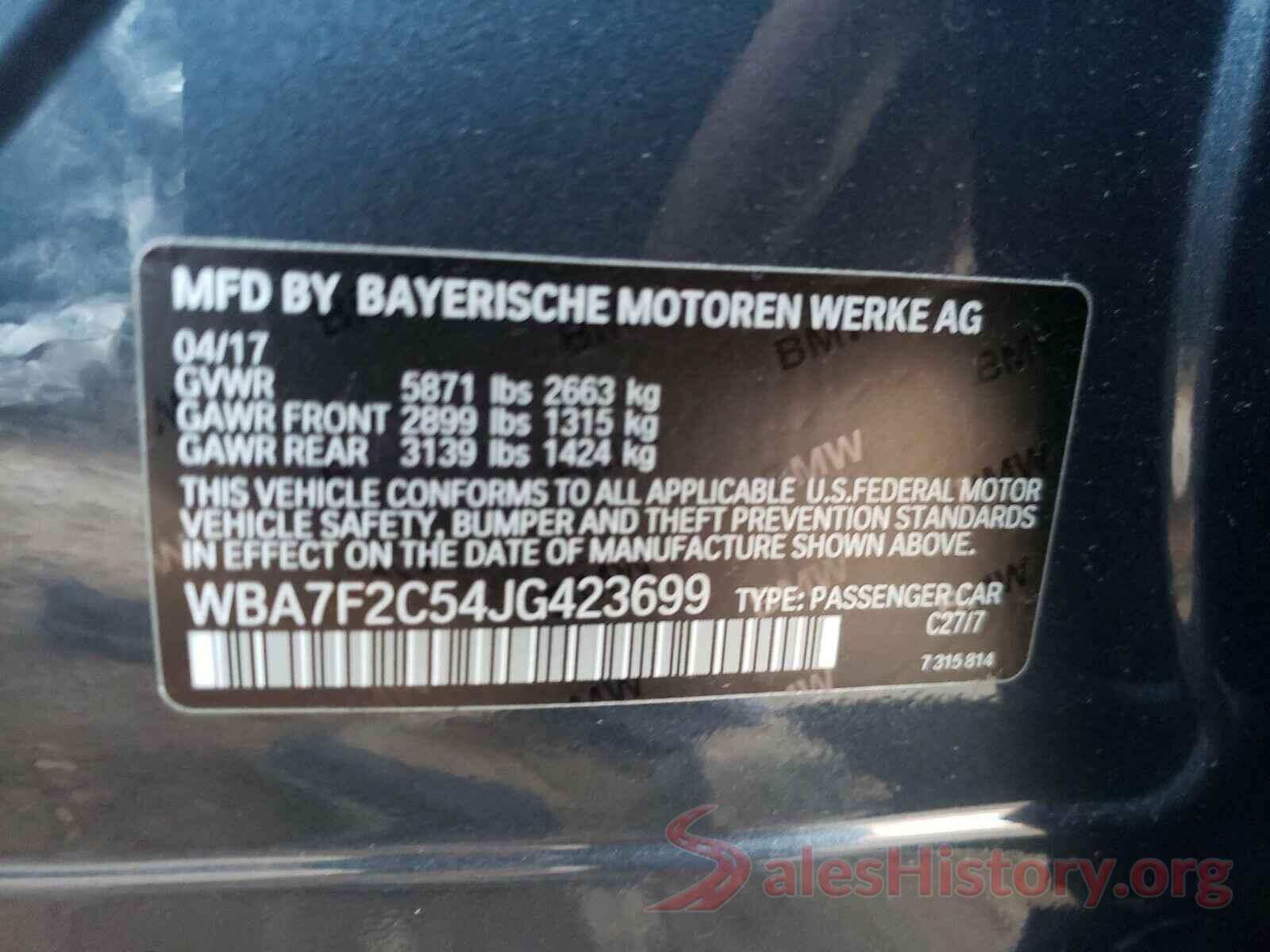 WBA7F2C54JG423699 2018 BMW 7 SERIES