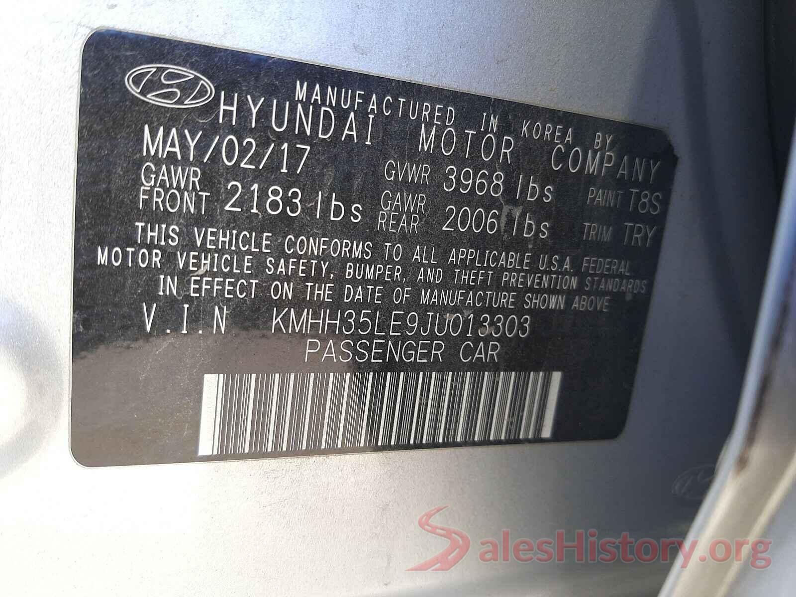 KMHH35LE9JU013303 2018 HYUNDAI ELANTRA