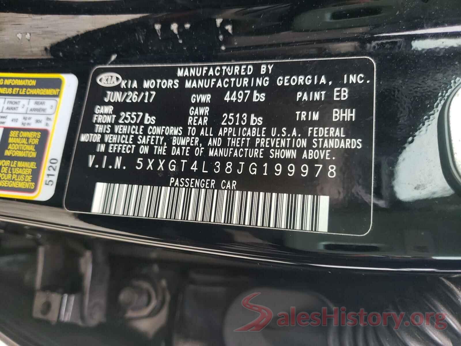 5XXGT4L38JG199978 2018 KIA OPTIMA