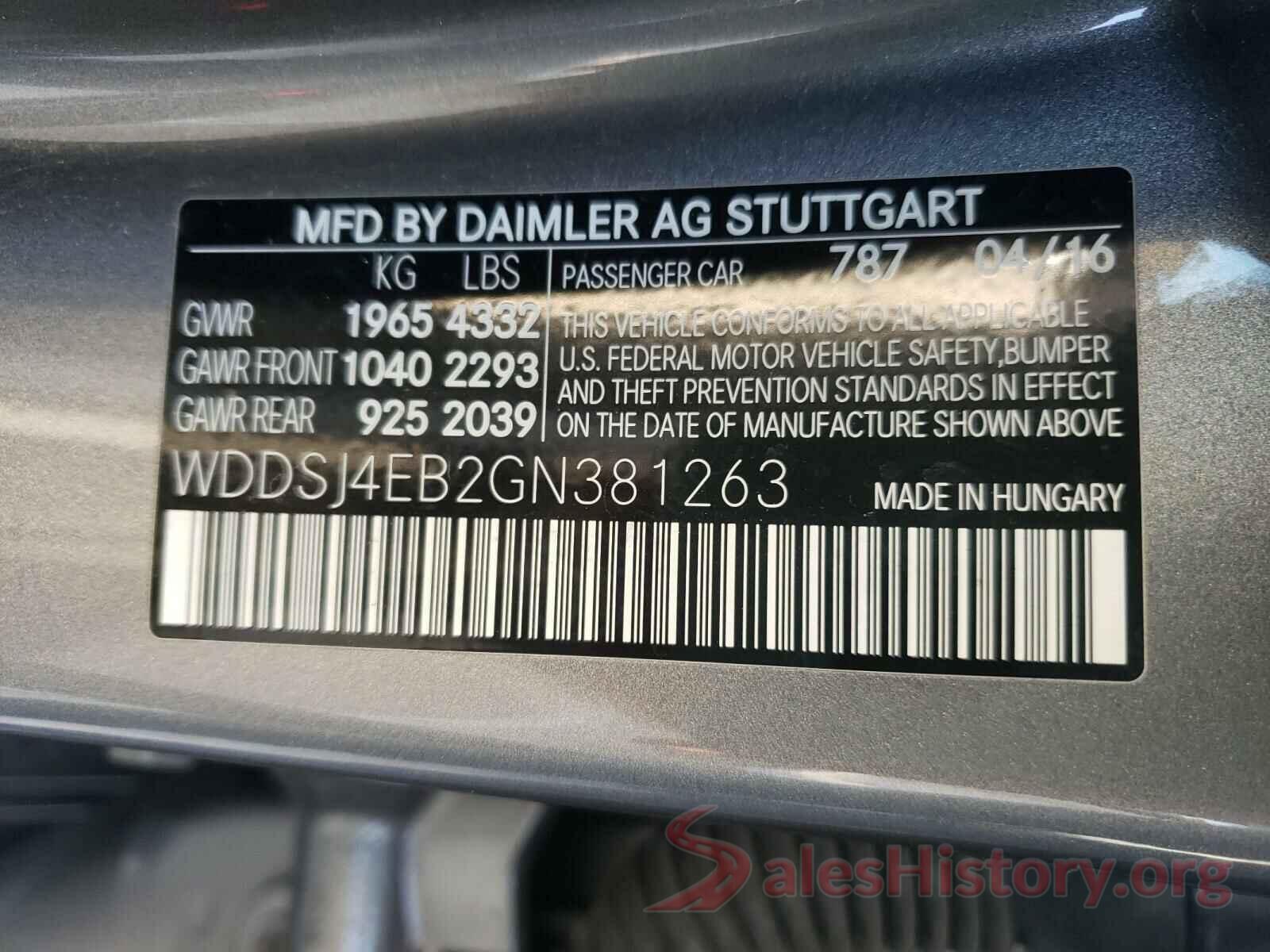 WDDSJ4EB2GN381263 2016 MERCEDES-BENZ C CLASS