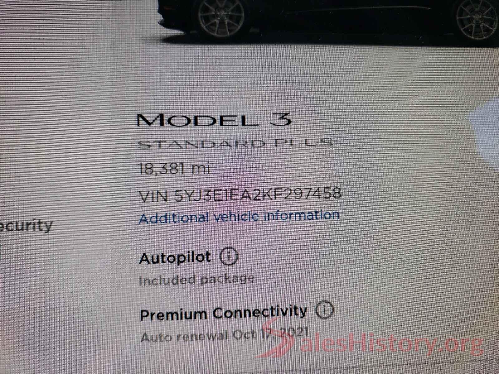 5YJ3E1EA2KF297458 2019 TESLA MODEL 3