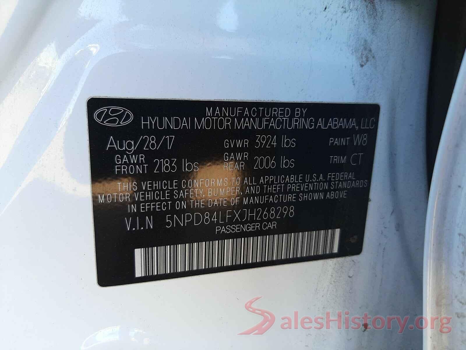 5NPD84LFXJH268298 2018 HYUNDAI ELANTRA