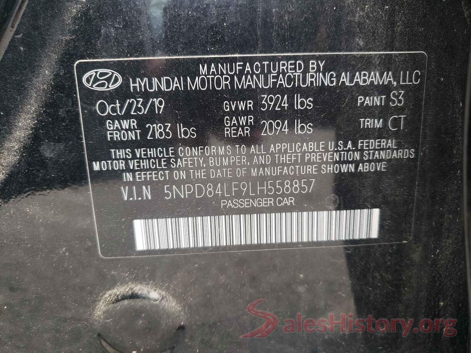 5NPD84LF9LH558857 2020 HYUNDAI ELANTRA