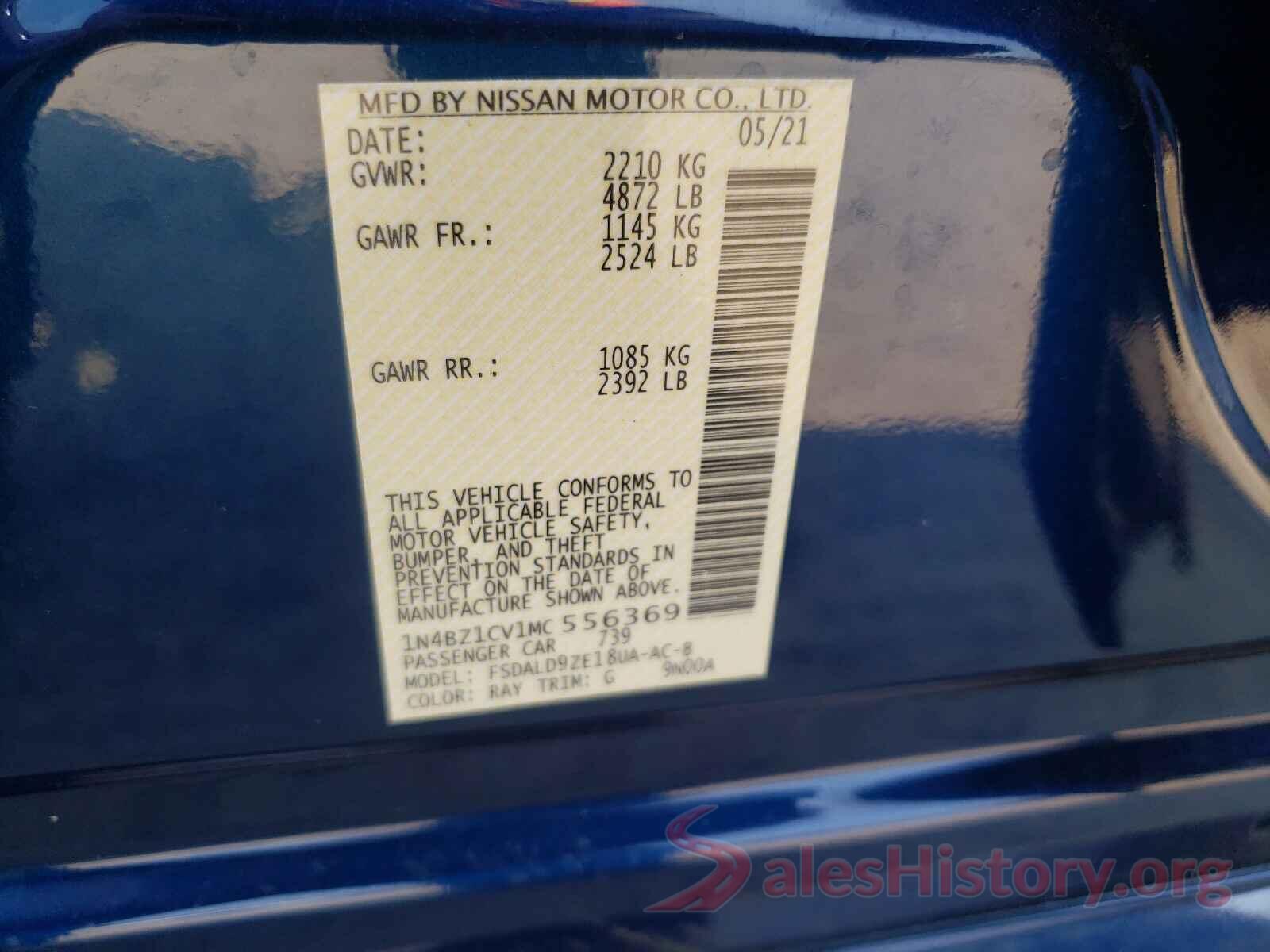 1N4BZ1CV1MC556369 2021 NISSAN LEAF