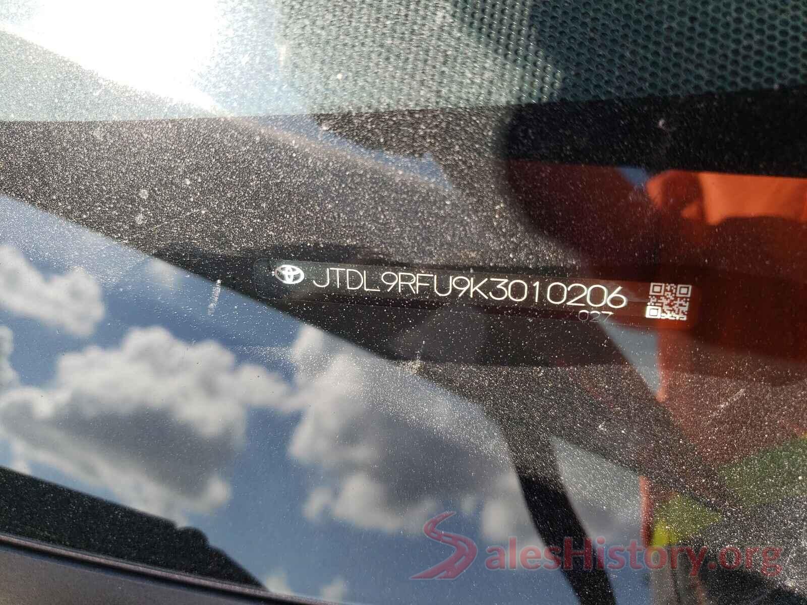 JTDL9RFU9K3010206 2019 TOYOTA PRIUS