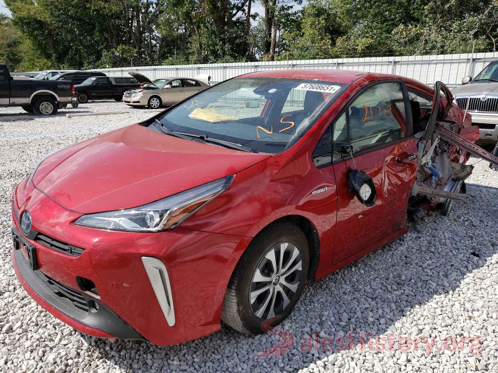 JTDL9RFU9K3010206 2019 TOYOTA PRIUS