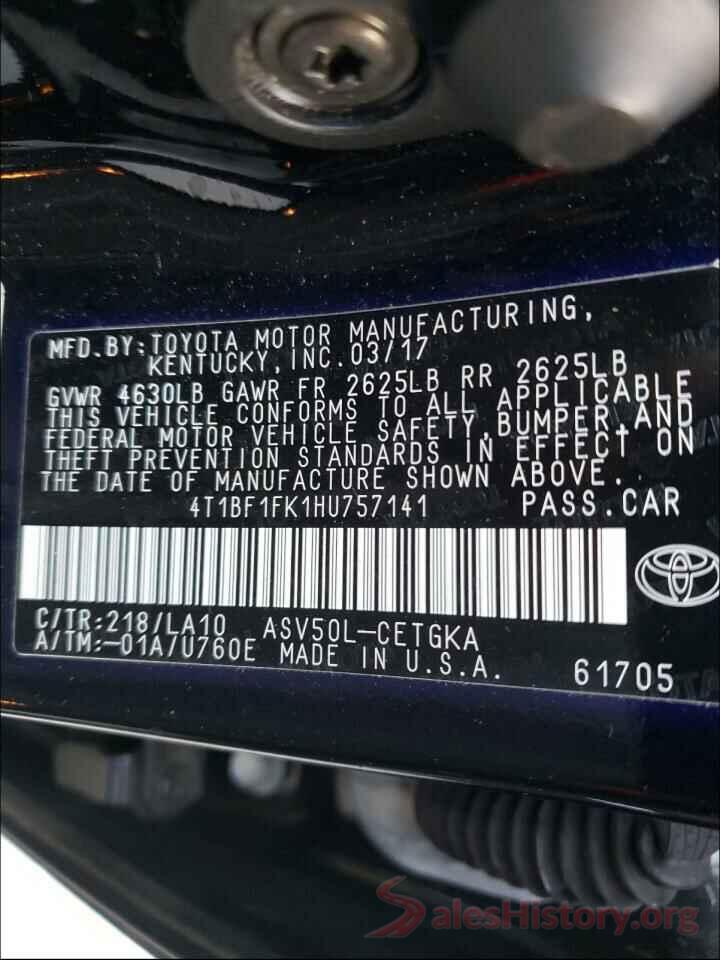 4T1BF1FK1HU757141 2017 TOYOTA CAMRY