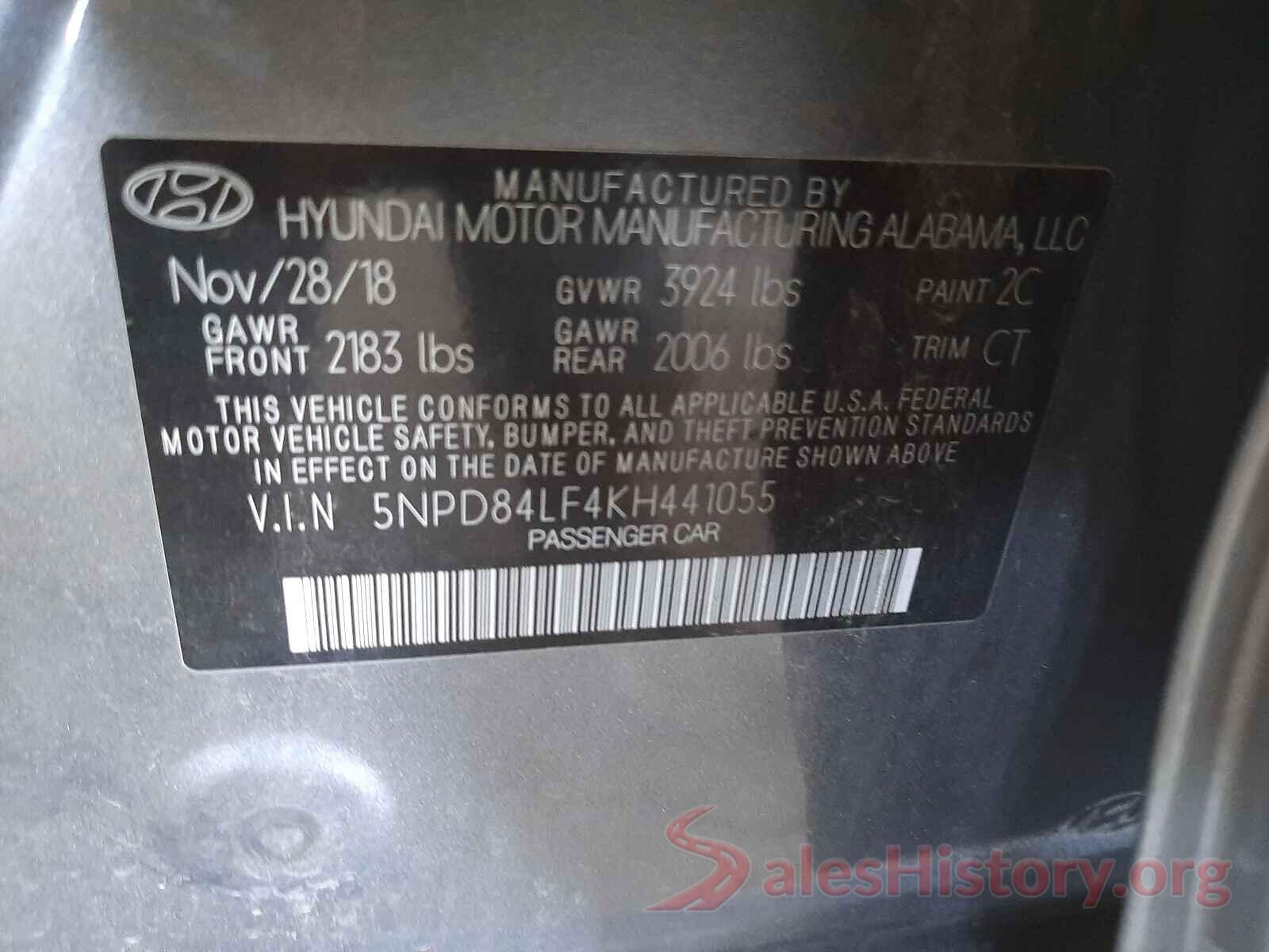 5NPD84LF4KH441055 2019 HYUNDAI ELANTRA