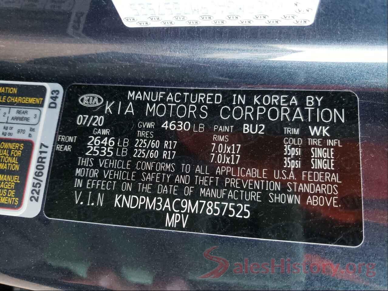 KNDPM3AC9M7857525 2021 KIA SPORTAGE