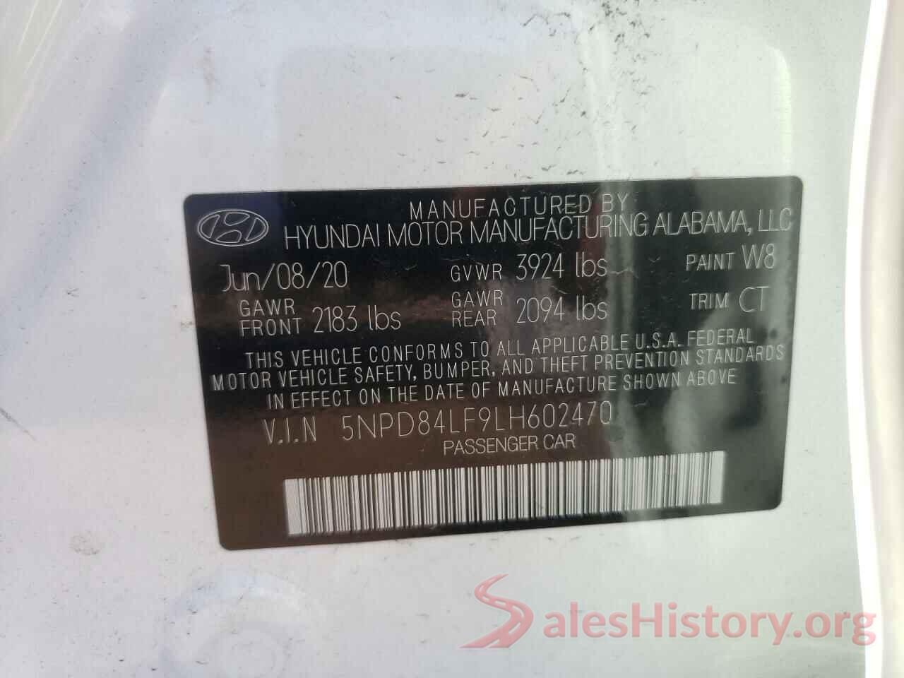 5NPD84LF9LH602470 2020 HYUNDAI ELANTRA