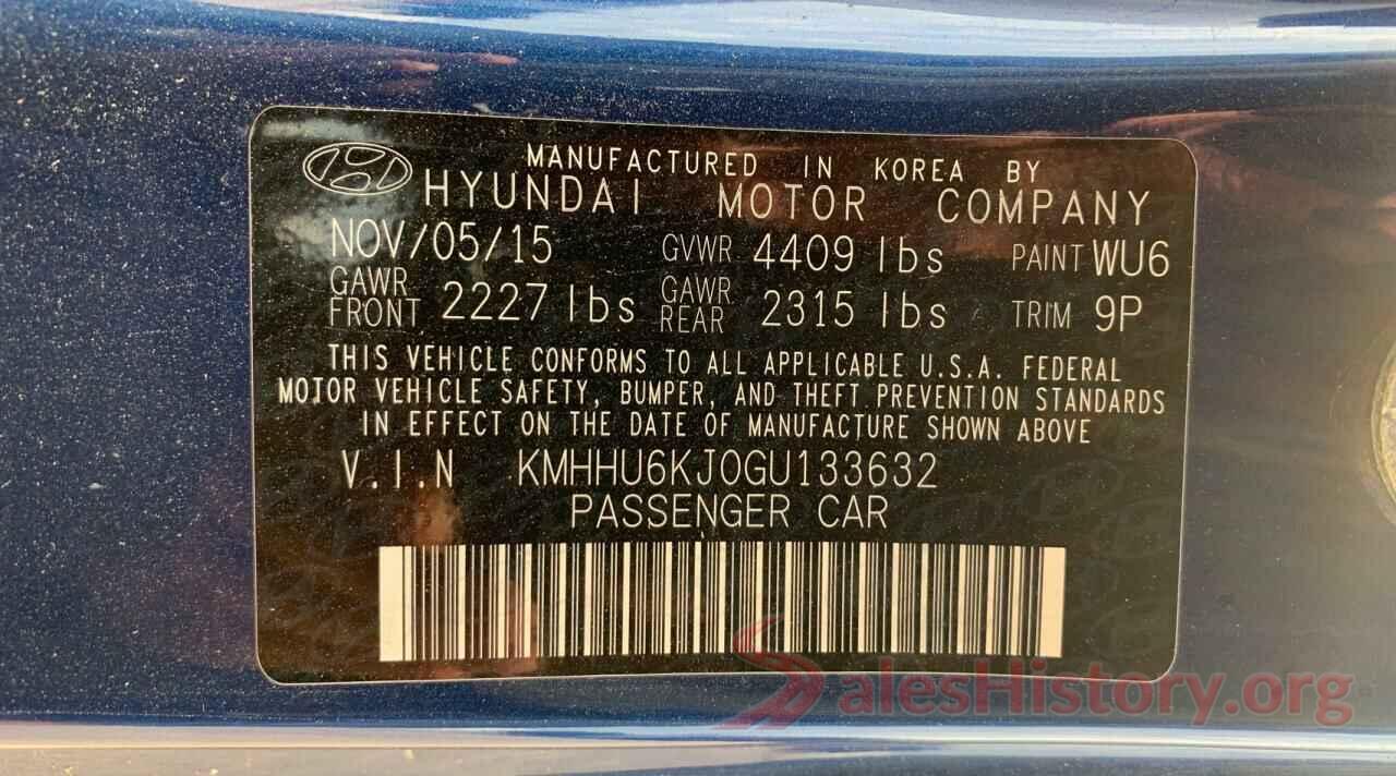 KMHHU6KJ0GU133632 2016 HYUNDAI GENESIS