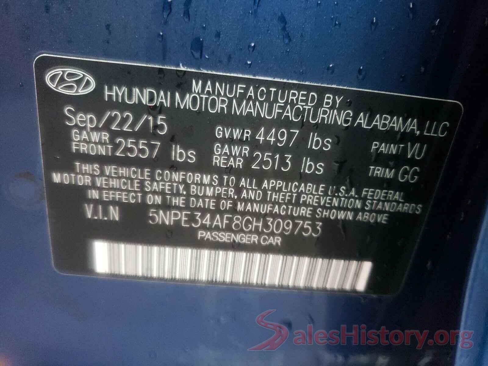 5NPE34AF8GH309753 2016 HYUNDAI SONATA