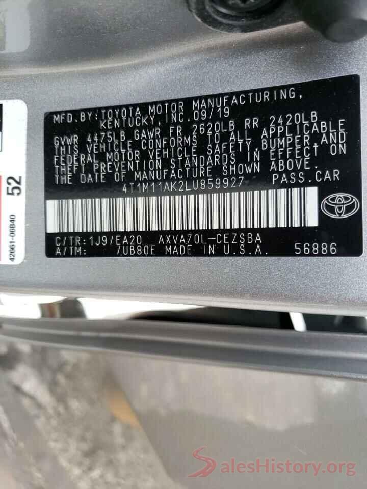 4T1M11AK2LU859927 2020 TOYOTA CAMRY