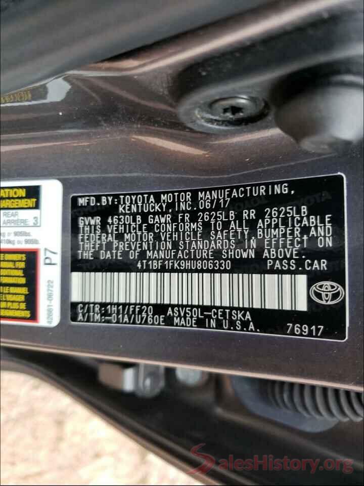 4T1BF1FK9HU806330 2017 TOYOTA CAMRY