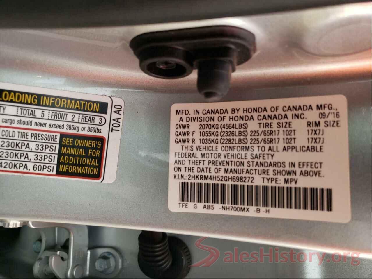 2HKRM4H52GH698272 2016 HONDA CRV