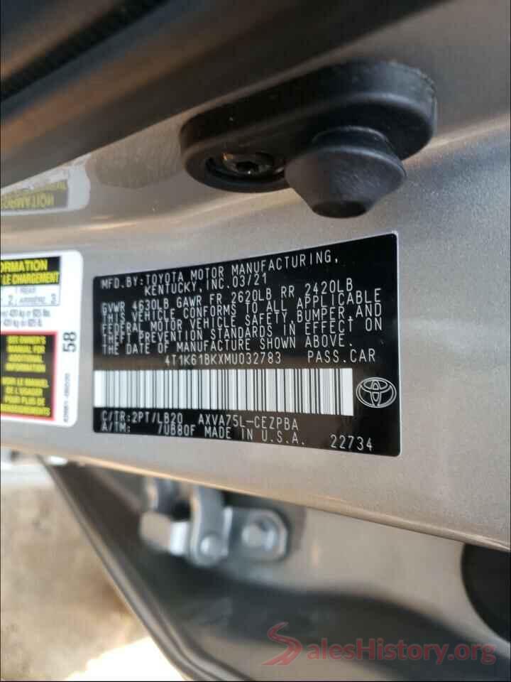 4T1K61BKXMU032783 2021 TOYOTA CAMRY