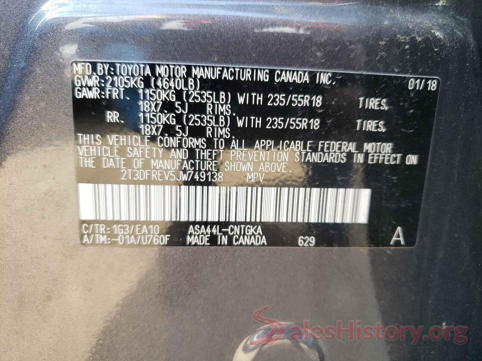 2T3DFREV5JW749138 2018 TOYOTA RAV4