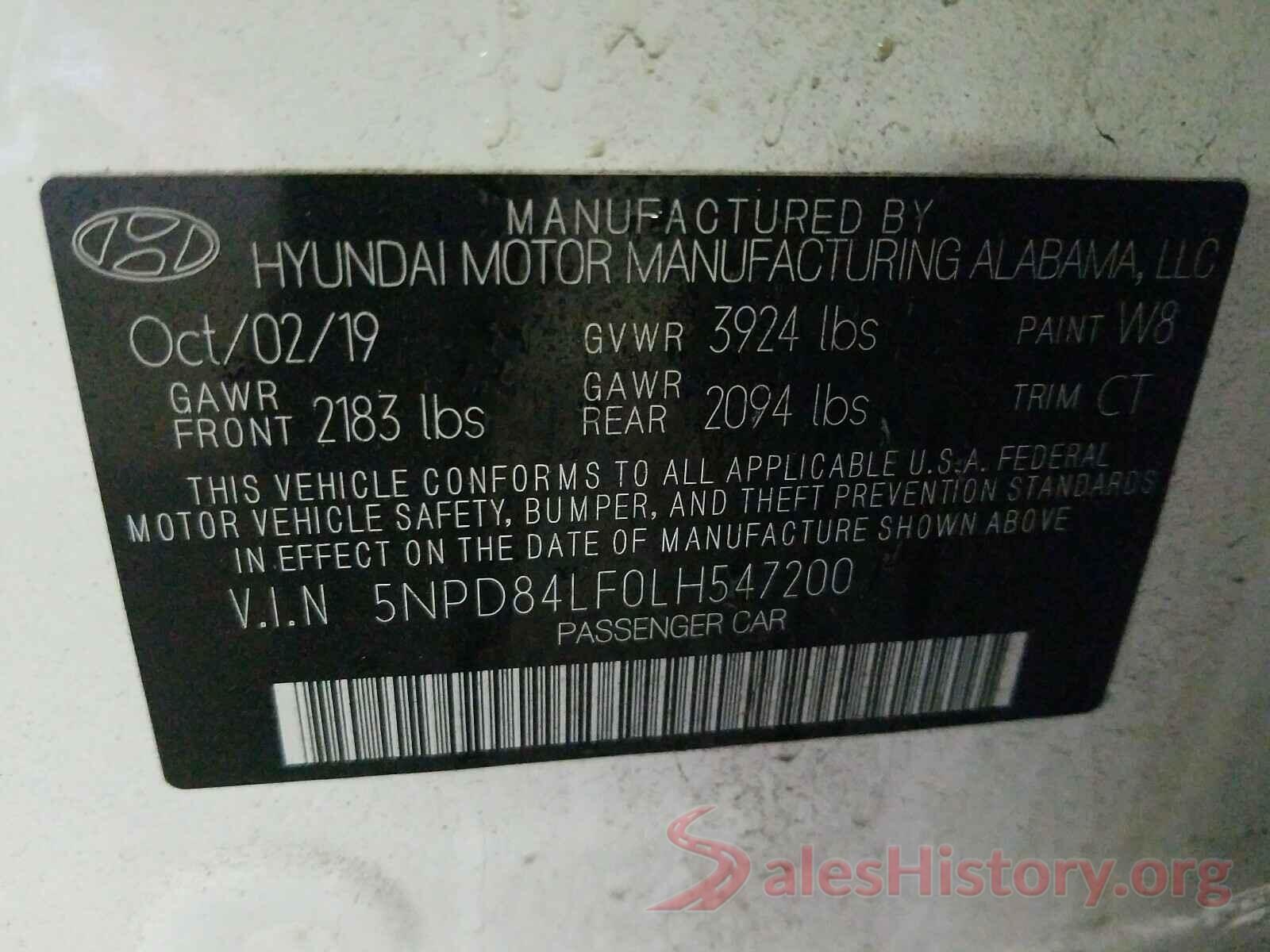 5NPD84LF0LH547200 2020 HYUNDAI ELANTRA