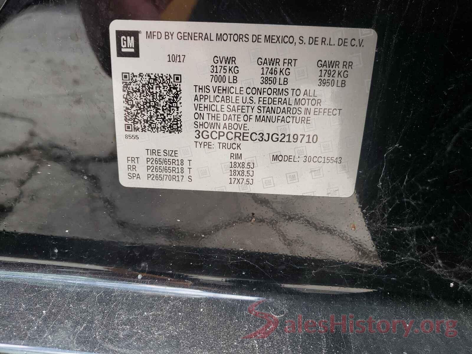 3GCPCREC3JG219710 2018 CHEVROLET SILVERADO