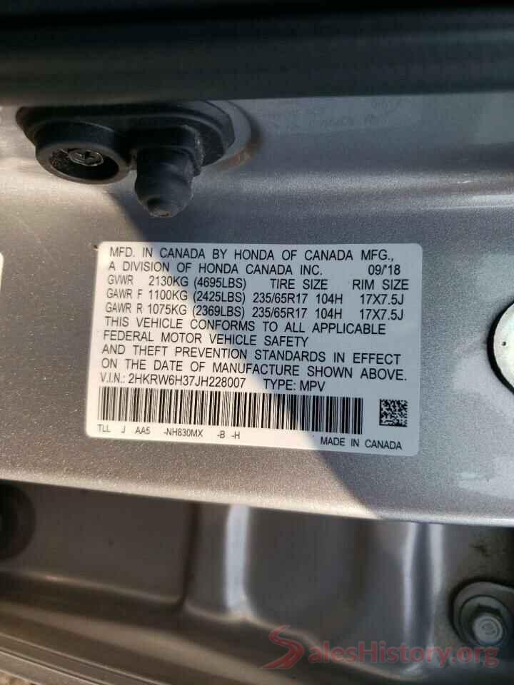 2HKRW6H37JH228007 2018 HONDA CRV