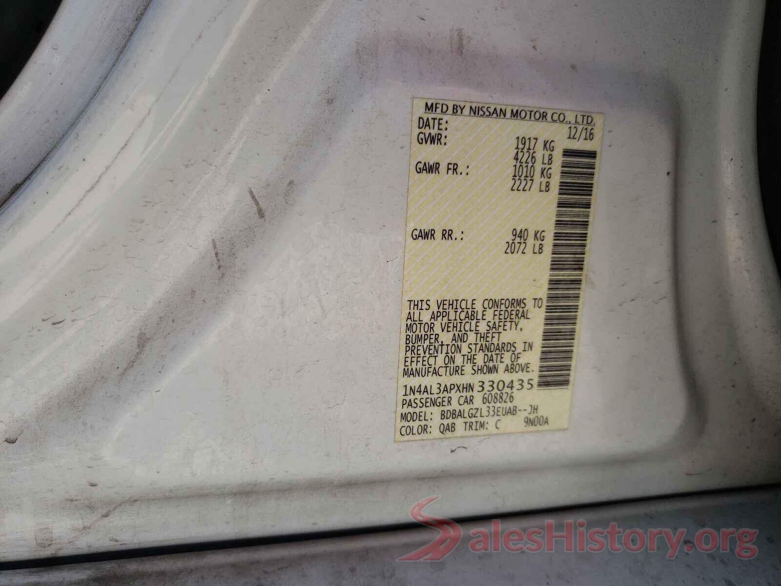 1N4AL3APXHN330435 2017 NISSAN ALTIMA