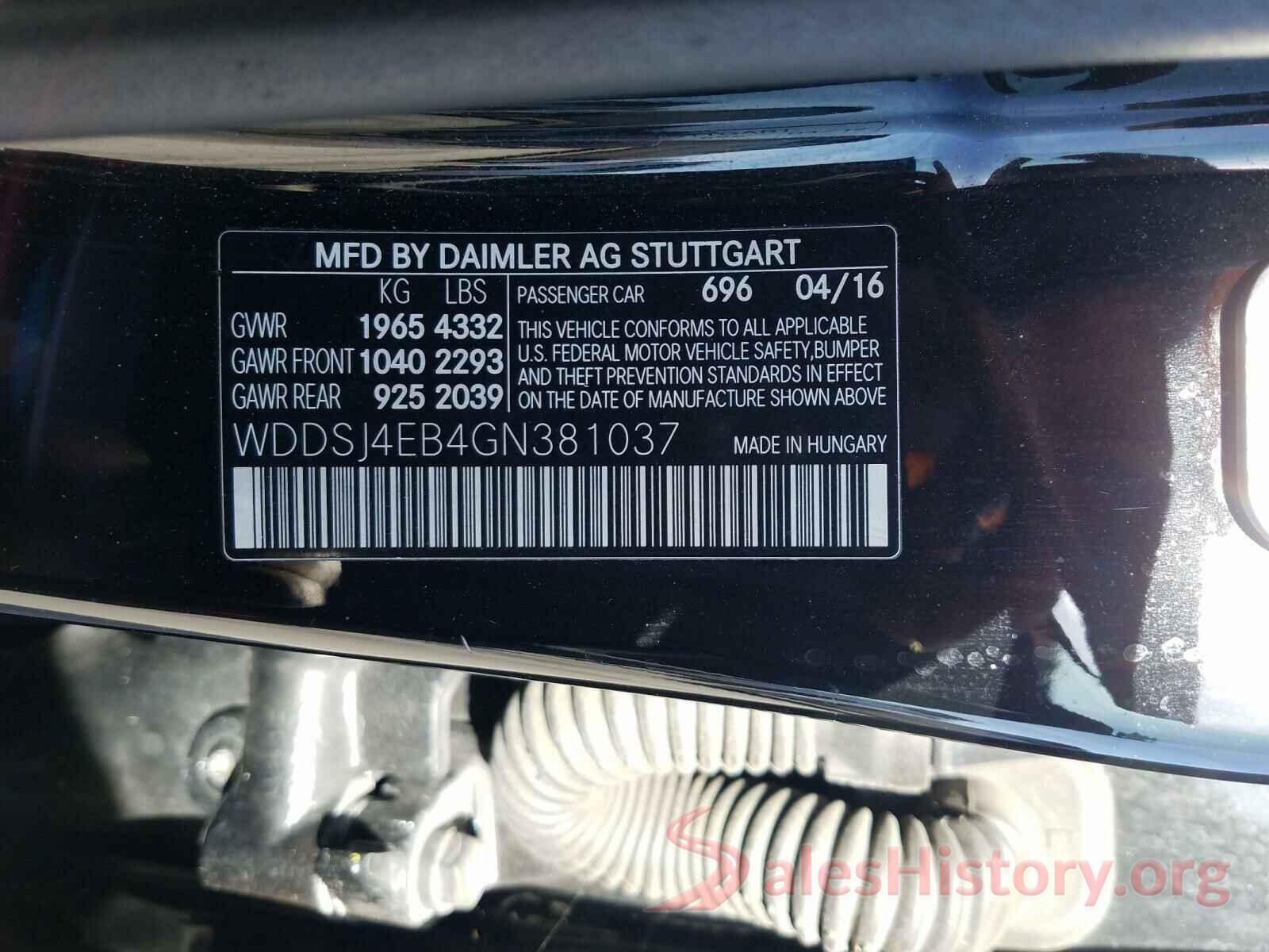 WDDSJ4EB4GN381037 2016 MERCEDES-BENZ C CLASS