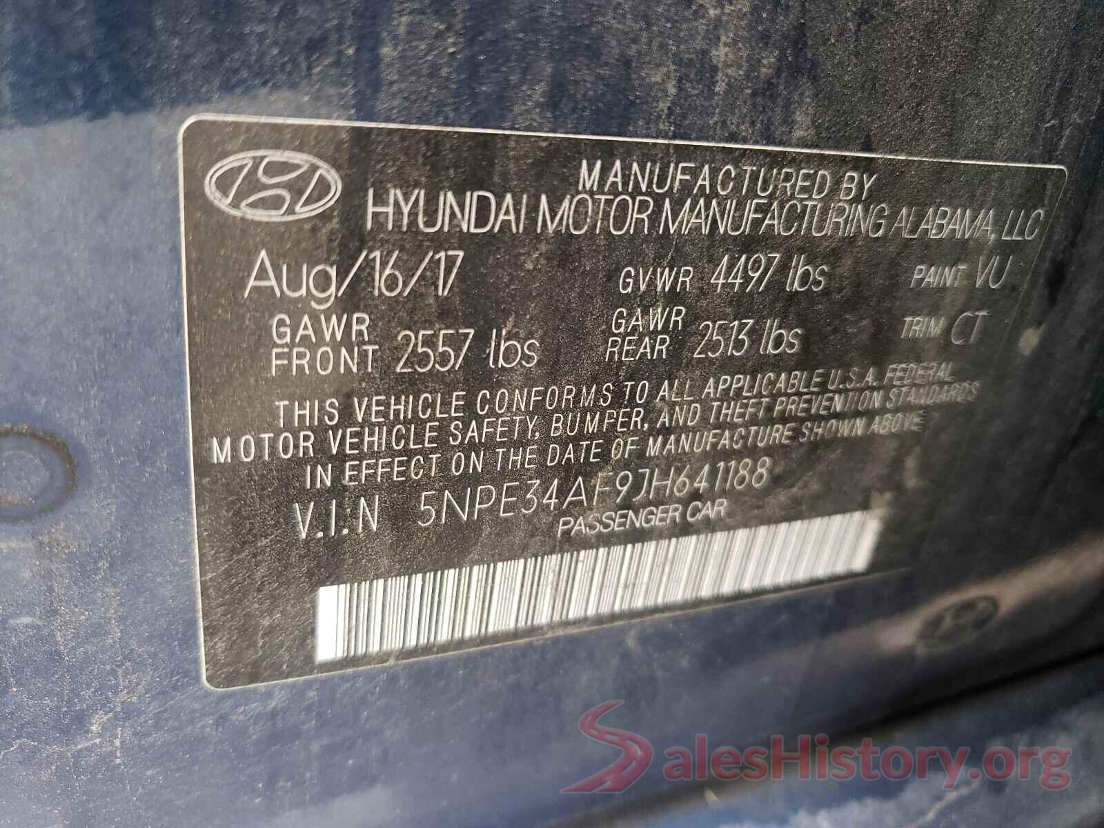 5NPE34AF9JH641188 2018 HYUNDAI SONATA