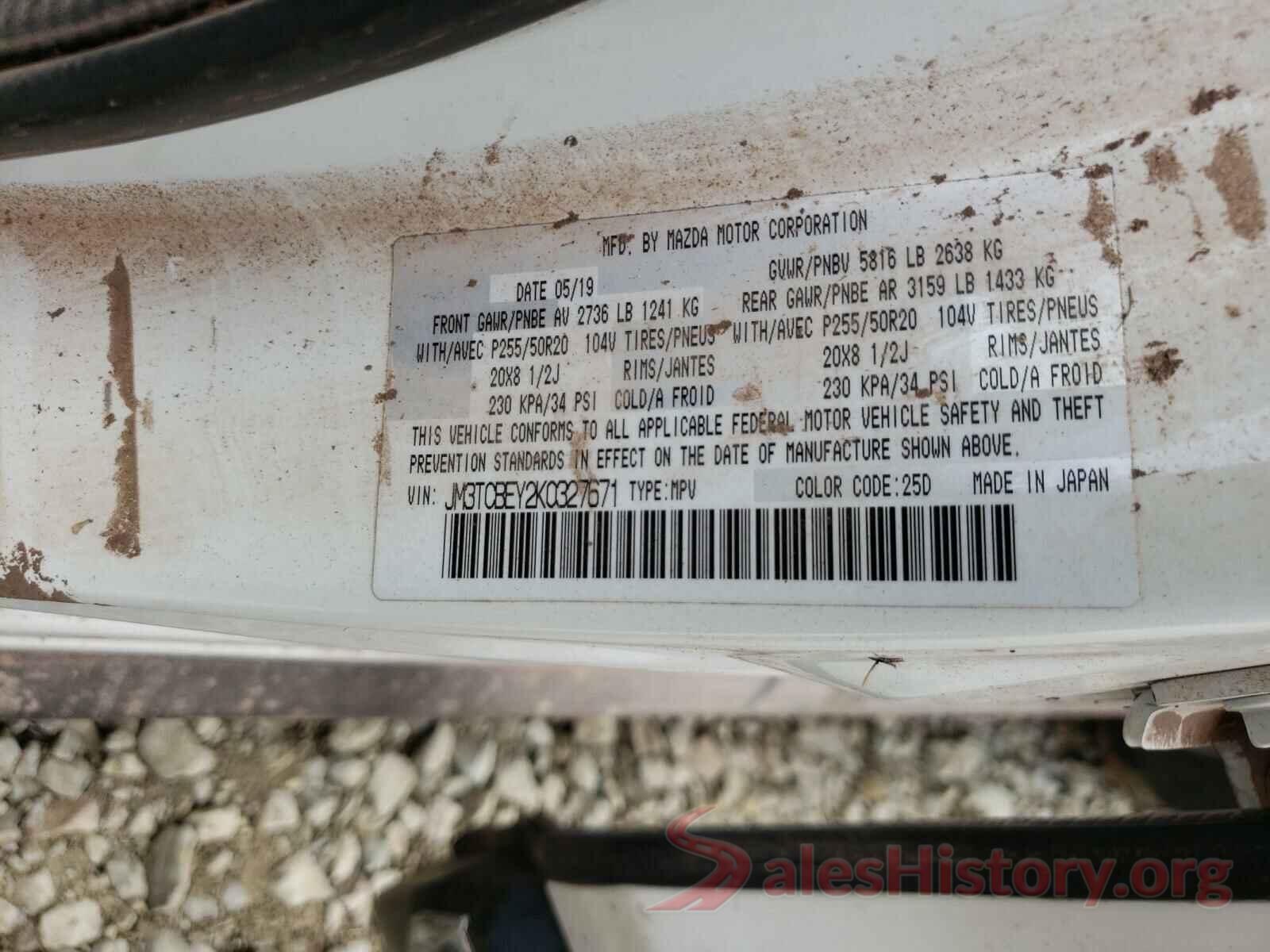 JM3TCBEY2K0327671 2019 MAZDA CX-9