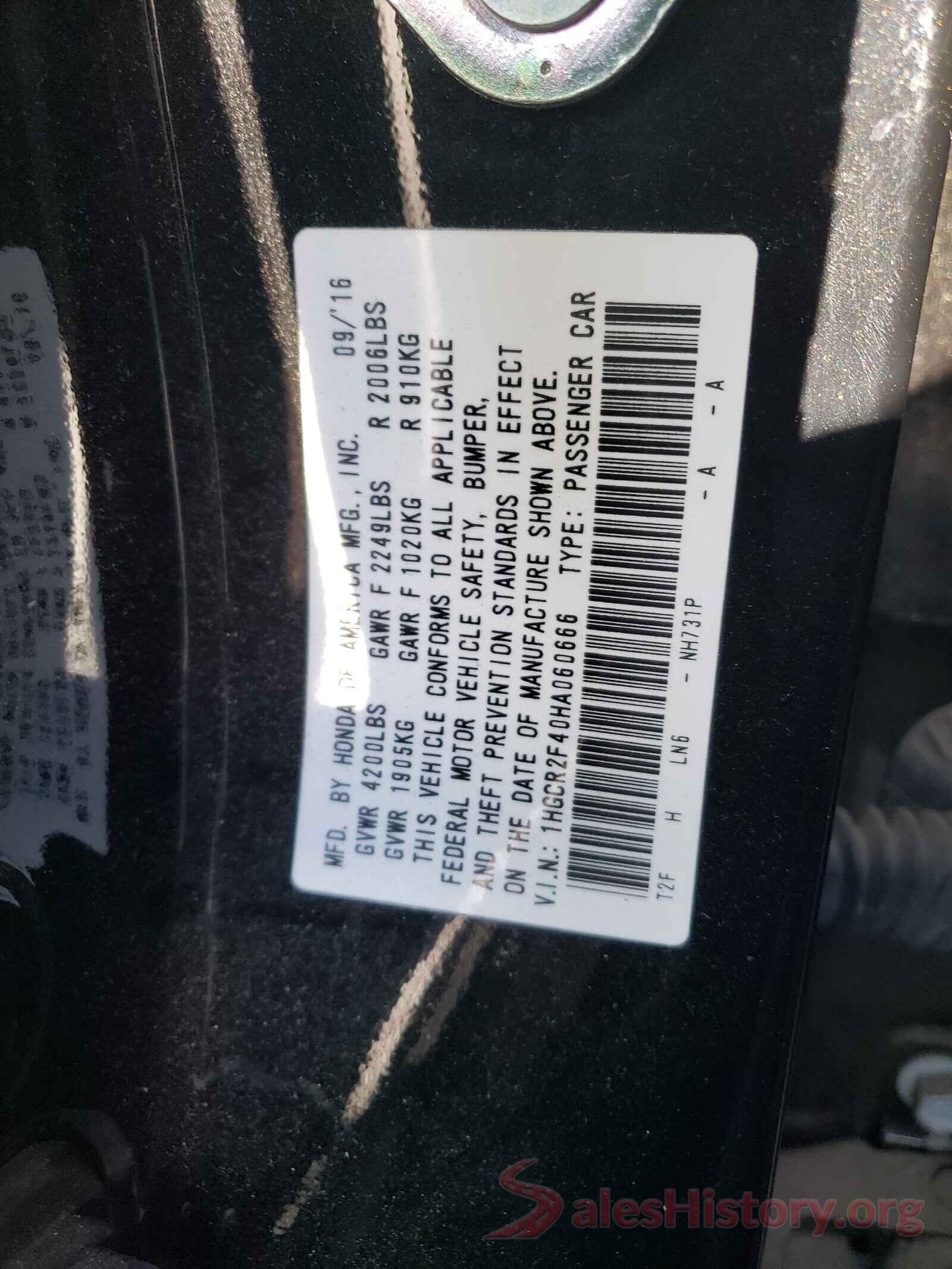 1HGCR2F40HA060666 2017 HONDA ACCORD