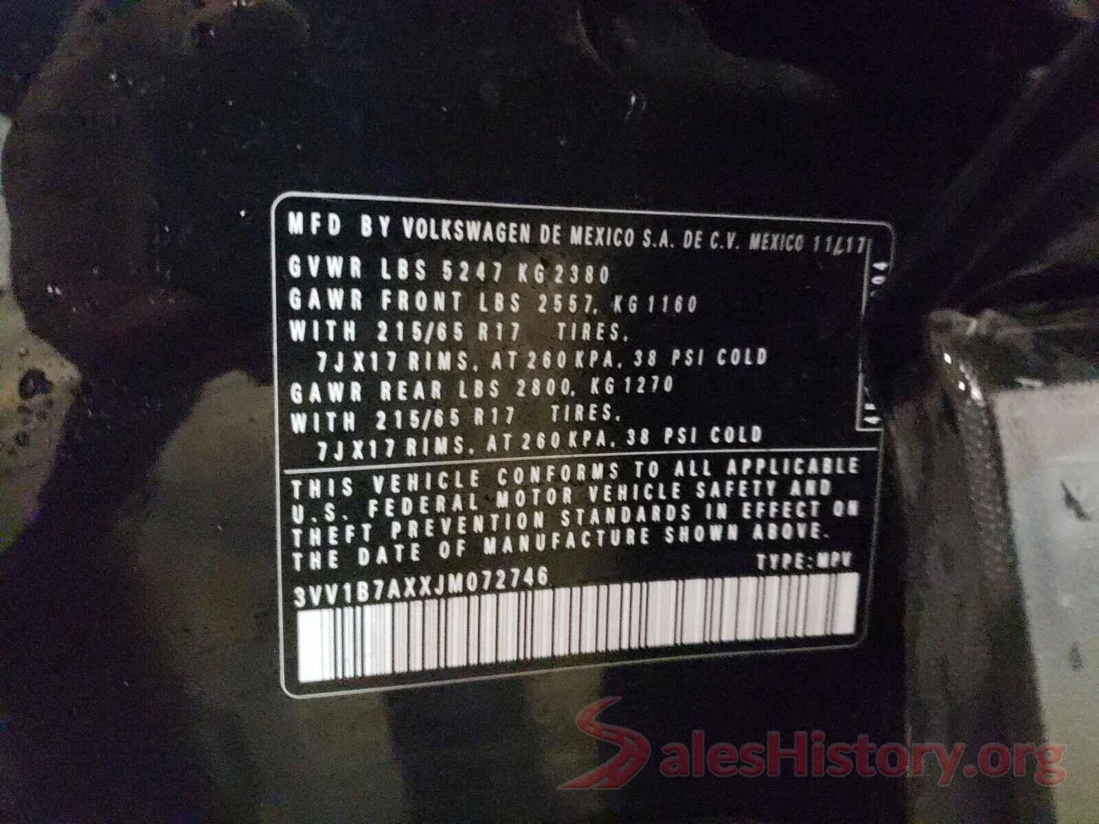 3VV1B7AXXJM072746 2018 VOLKSWAGEN TIGUAN