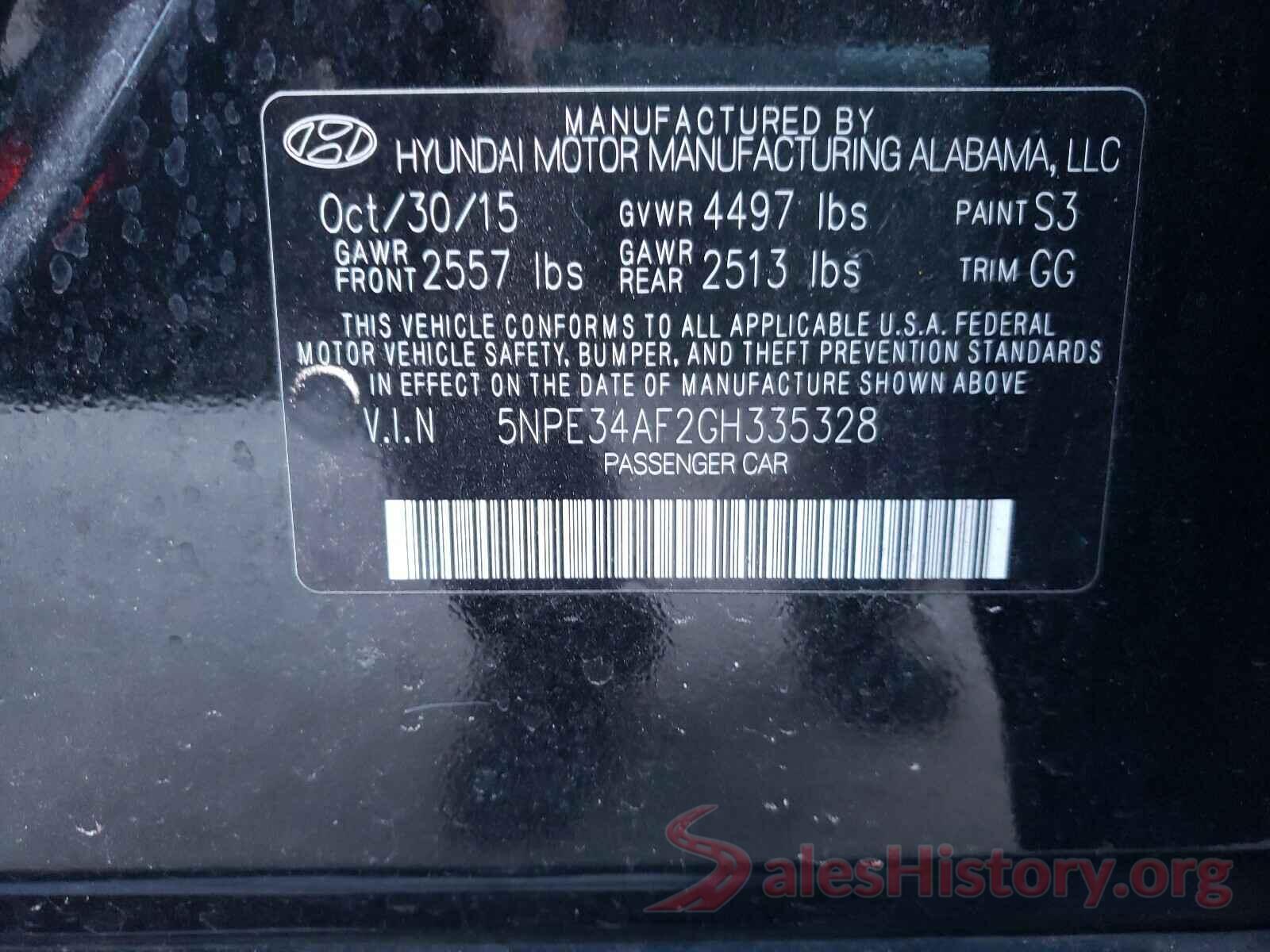 5NPE34AF2GH335328 2016 HYUNDAI SONATA