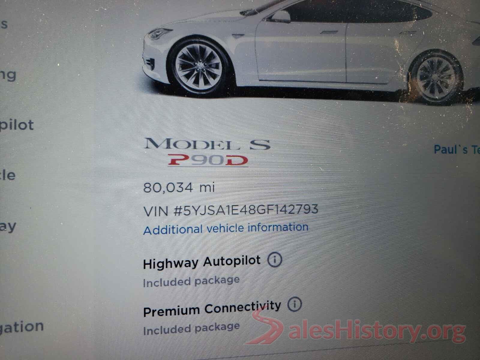 5YJSA1E48GF142793 2016 TESLA MODEL S