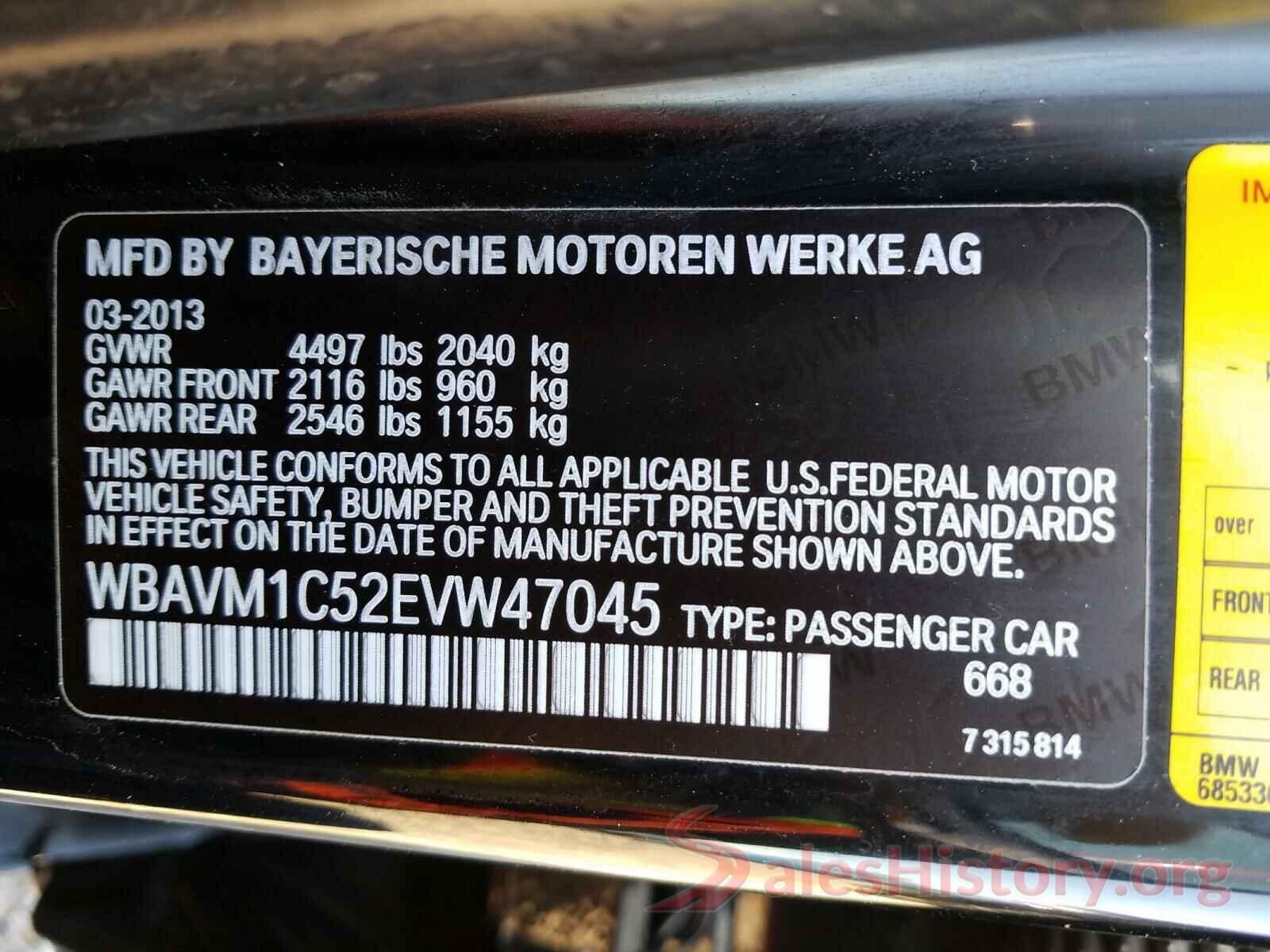 WBAVM1C52EVW47045 2014 BMW X1