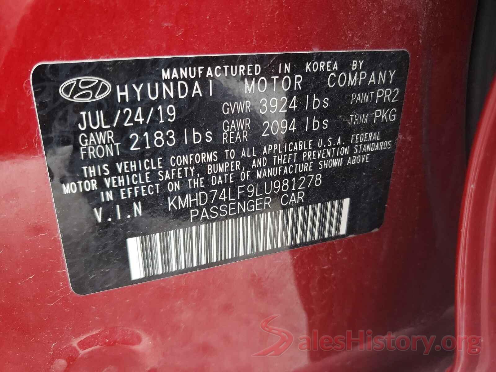 KMHD74LF9LU981278 2020 HYUNDAI ELANTRA