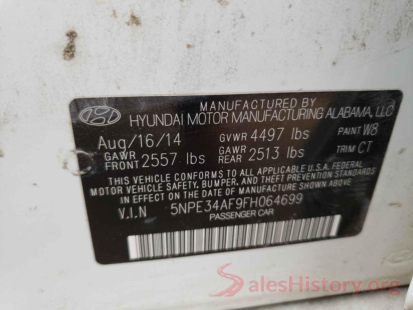 5NPE34AF9FH064699 2015 HYUNDAI SONATA